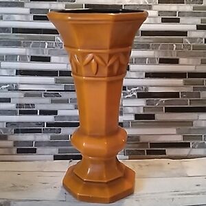 Vintage 1970s Haeger orange pottery vase